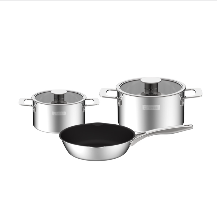 Bộ nồi Inox liền khối Elmich Hera EL-8135IN (3C- Phi 18,22, chảo 26)