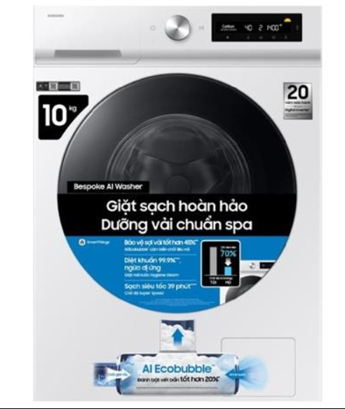 Máy giặt Samsung 10 Kg WW10DB7U34GWSV (cửa ngang)