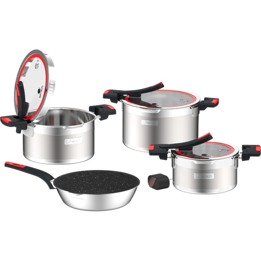 Bộ nồi Inox liền khối Elmich Milano EL8093 (4C- Phi 16,18,22- chảo phi 26)