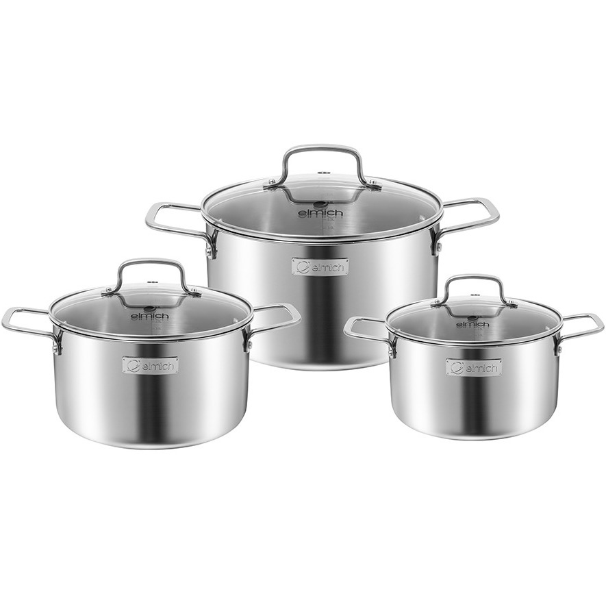 Bộ nồi Inox liền khối Elmich EL2488IN01 (3C- Phi 16,20,24)
